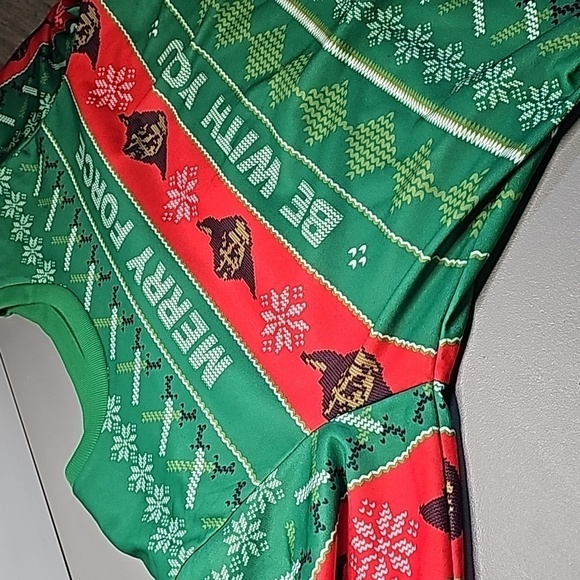 STAR WARS large green and red Christmas sweater - Picture 5 of 7